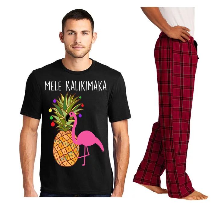 Mele Kalikimaka Flamingo Christmas Pajama Set