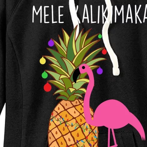 Mele Kalikimaka Flamingo Christmas Women's Fleece Hoodie