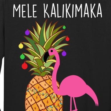 Mele Kalikimaka Flamingo Christmas Tall Long Sleeve T-Shirt