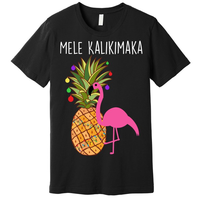 Mele Kalikimaka Flamingo Christmas Premium T-Shirt