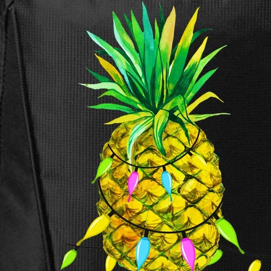 Mele Kalikimaka Pineapple Christmas lights City Backpack