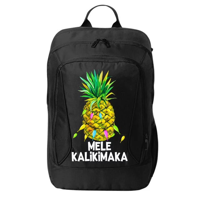 Mele Kalikimaka Pineapple Christmas lights City Backpack