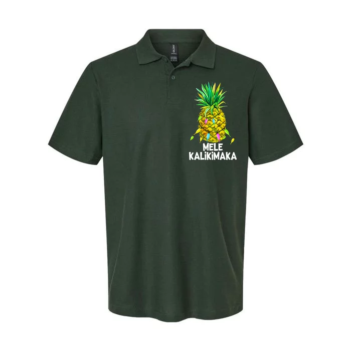 Mele Kalikimaka Pineapple Christmas lights Softstyle Adult Sport Polo