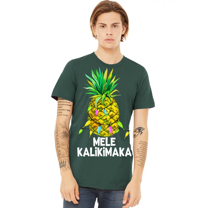 Mele Kalikimaka Pineapple Christmas lights Premium T-Shirt