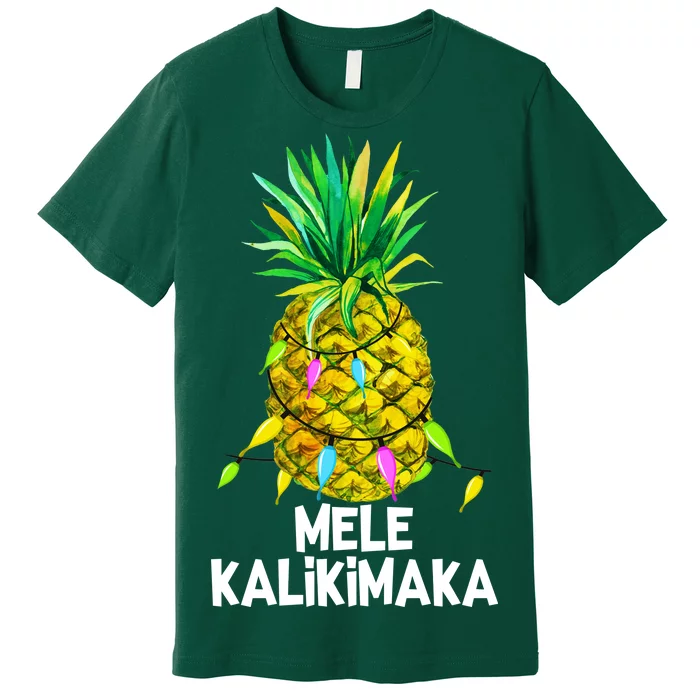 Mele Kalikimaka Pineapple Christmas lights Premium T-Shirt