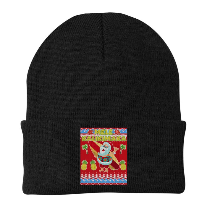 Mele Kalikimaka Santa Ugly Christmas Knit Cap Winter Beanie