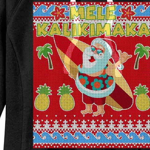 Mele Kalikimaka Santa Ugly Christmas Women's Fleece Hoodie