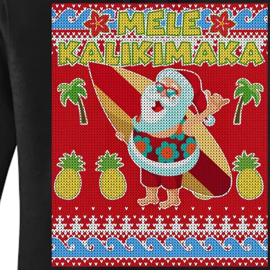 Mele Kalikimaka Santa Ugly Christmas Women's Pullover Hoodie