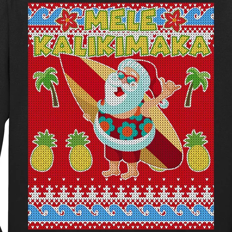 Mele Kalikimaka Santa Ugly Christmas Tall Long Sleeve T-Shirt