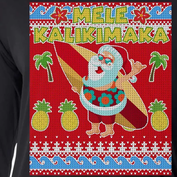 Mele Kalikimaka Santa Ugly Christmas Cooling Performance Long Sleeve Crew