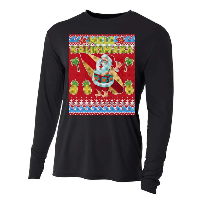 Mele Kalikimaka Santa Ugly Christmas Cooling Performance Long Sleeve Crew