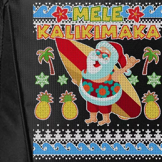 Mele Kalikimaka Santa Ugly Christmas Hawaiian City Backpack