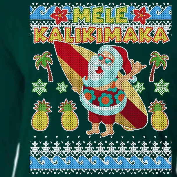 Mele Kalikimaka Santa Ugly Christmas Hawaiian Cooling Performance Long Sleeve Crew