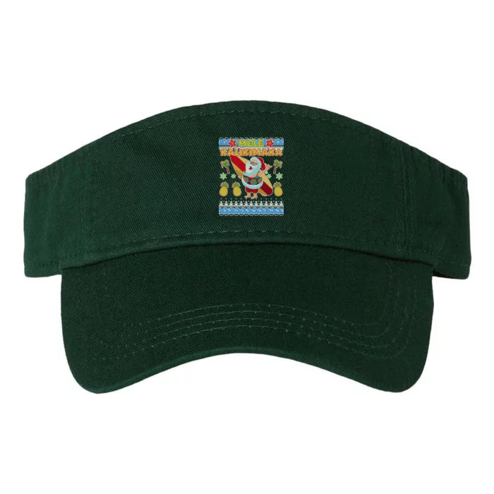 Mele Kalikimaka Santa Ugly Christmas Hawaiian Valucap Bio-Washed Visor