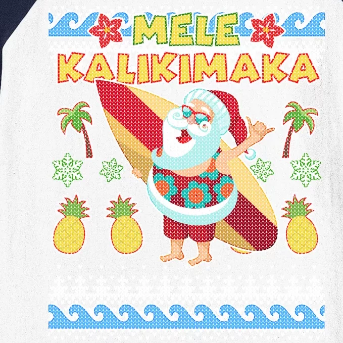 Mele Kalikimaka Santa Ugly Christmas Hawaiian Baseball Sleeve Shirt