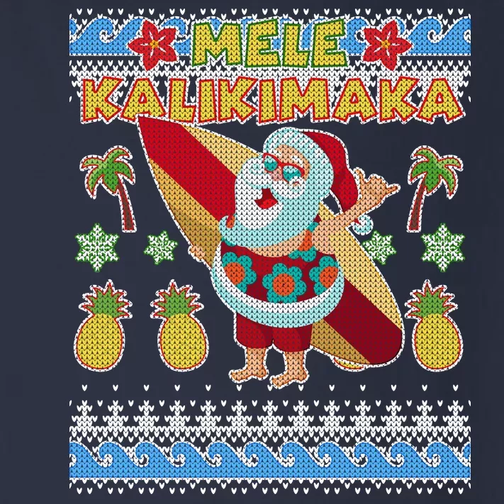 Mele Kalikimaka Santa Ugly Christmas Hawaiian Toddler Long Sleeve Shirt