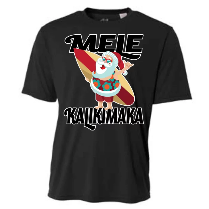 Mele Kalikimaka Surfing Santa Christmas Cooling Performance Crew T-Shirt