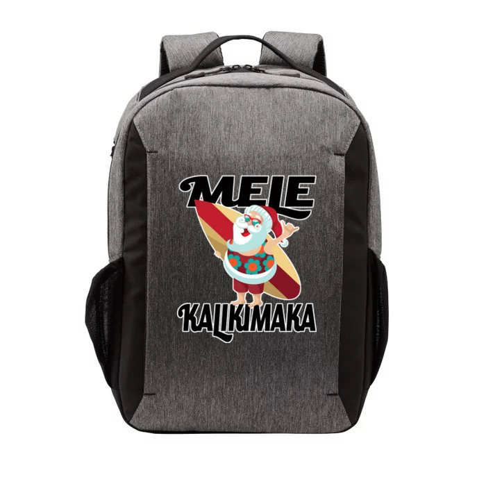 Mele Kalikimaka Surfing Santa Christmas Vector Backpack