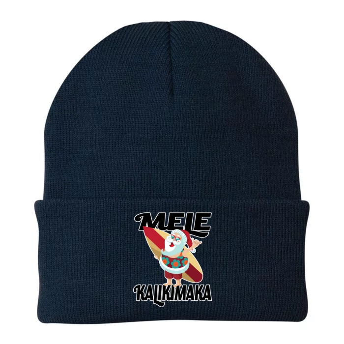 Mele Kalikimaka Surfing Santa Christmas Knit Cap Winter Beanie