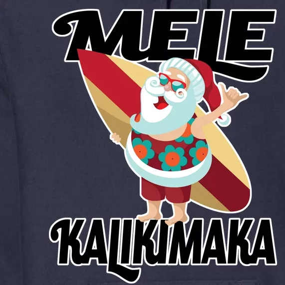 Mele Kalikimaka Surfing Santa Christmas Premium Hoodie