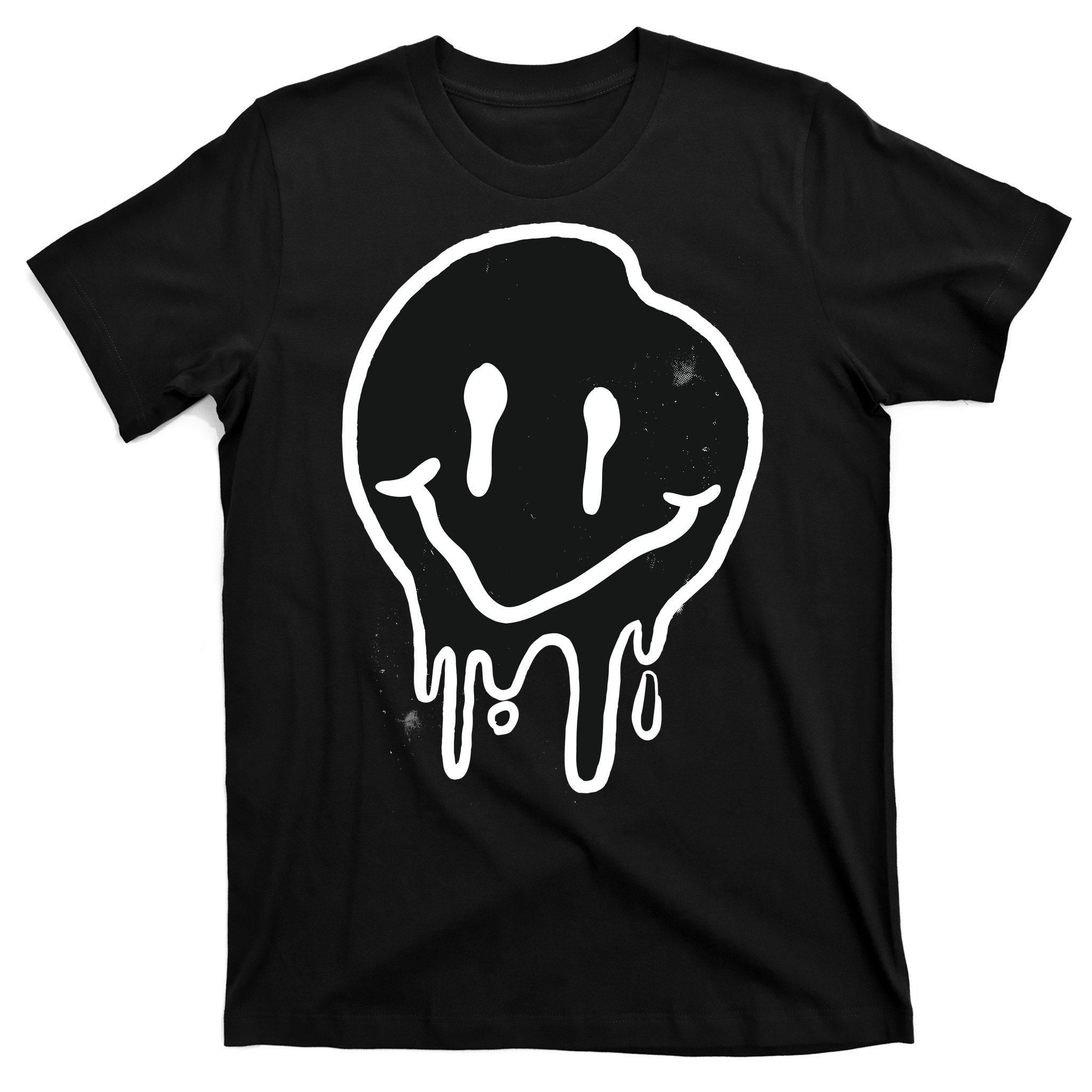 Melting Black And White Smile Face T-Shirt | TeeShirtPalace