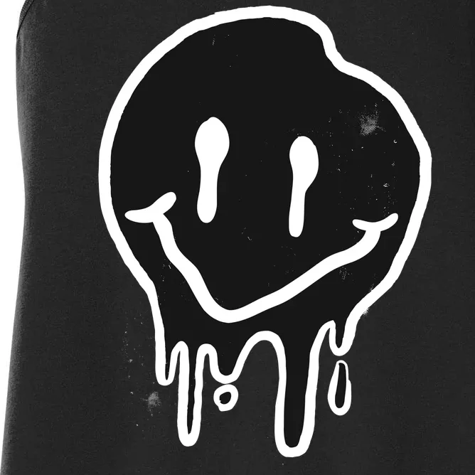 Melting Black And White Smile Face Women's Racerback Tank