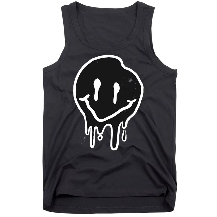 Melting Black And White Smile Face Tank Top