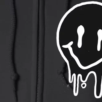 Melting Black And White Smile Face Full Zip Hoodie