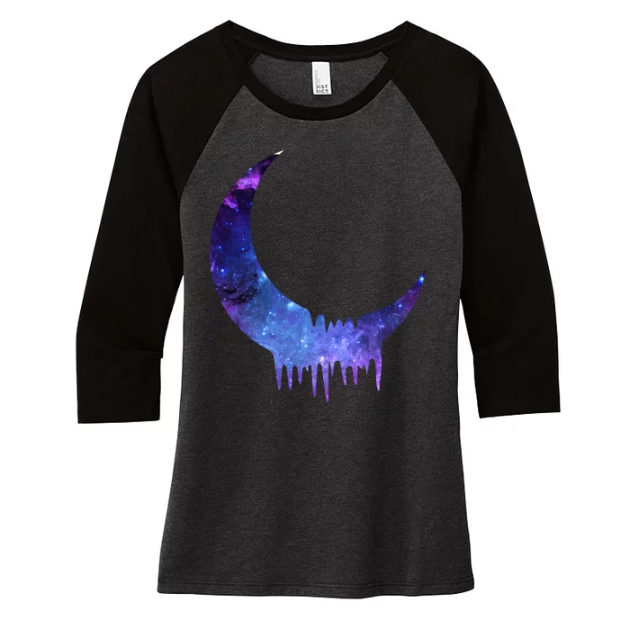 Melting Moon Women's Tri-Blend 3/4-Sleeve Raglan Shirt