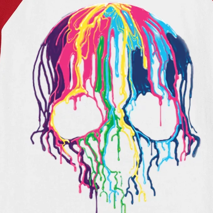 Melting Skull Baseball Sleeve Shirt