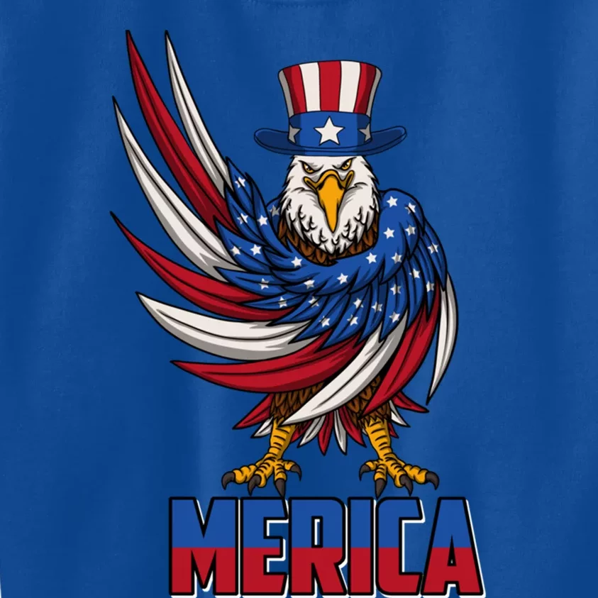 Merica Eagle Mullet 4th Of July American Flag Usa Cool Gift Kids Sweatshirt