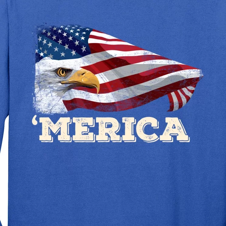 Merica Eagle Mullet 4th Of July American Flag Usa Great Gift Long Sleeve Shirt