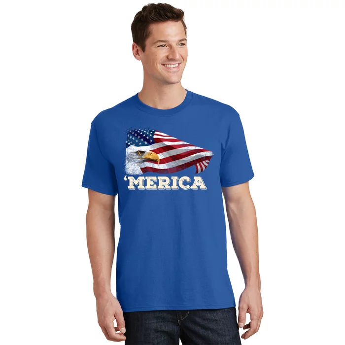 Merica Eagle Mullet 4th Of July American Flag Usa Great Gift T-Shirt