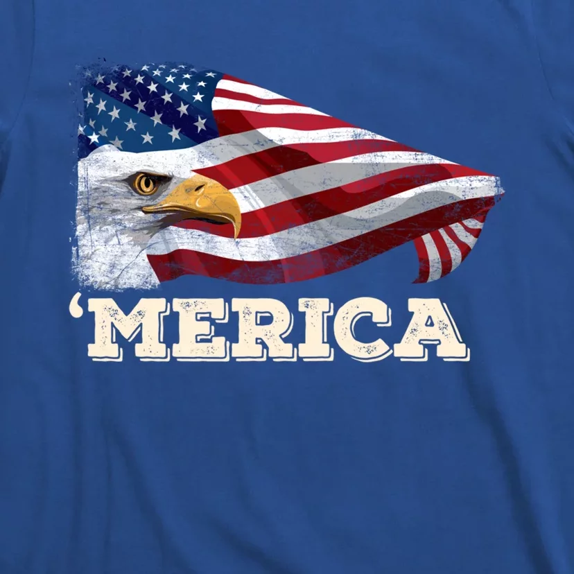 Merica Eagle Mullet 4th Of July American Flag Usa Great Gift T-Shirt