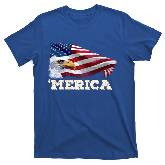 Merica Eagle Mullet 4th Of July American Flag Usa Great Gift T-Shirt