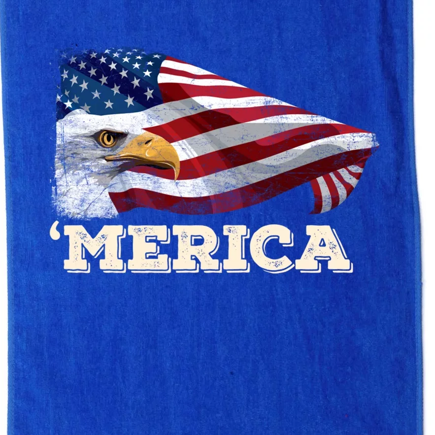 Merica Eagle Mullet 4th Of July American Flag Usa Great Gift Platinum Collection Golf Towel