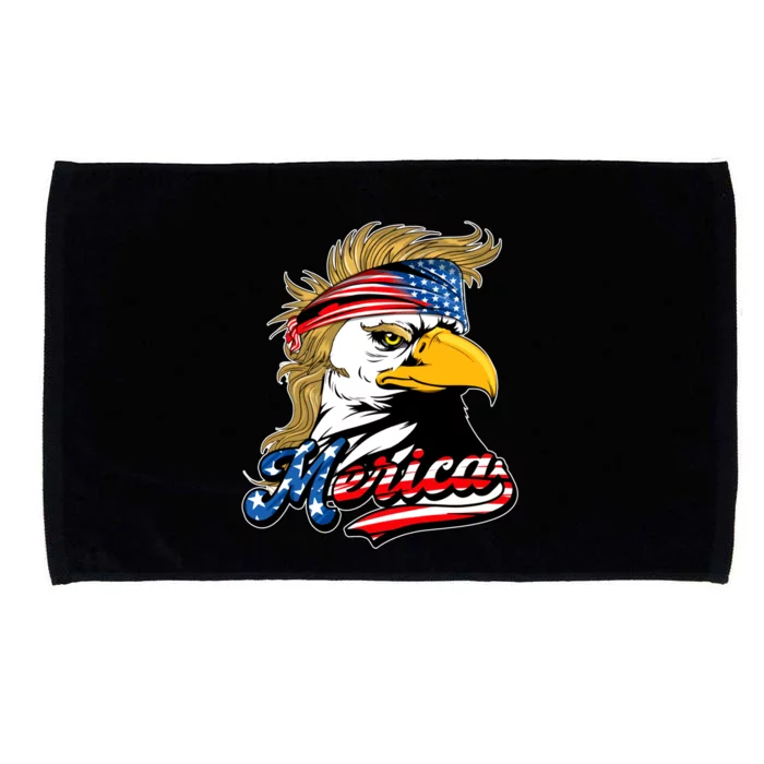 Merica Eagle Mullet 4th Of July Usa American Flag Gift Microfiber Hand Towel