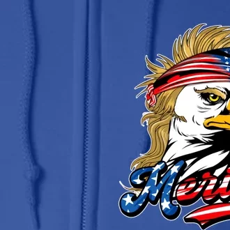 Merica Eagle Mullet 4th Of July Usa American Flag Gift Full Zip Hoodie