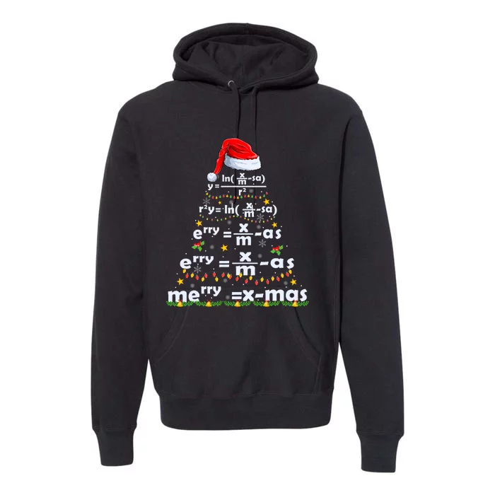 Math Equation Merry Xmas Funny Math Teacher Christmas Humor Premium Hoodie