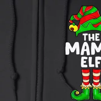 Mama Elf Matching Family Christmas Party  Pajamas Full Zip Hoodie