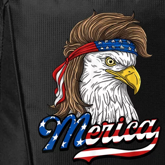 Merica Eagle Mullet 4th Of July American Flag Gift City Backpack