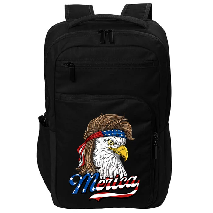 Merica Eagle Mullet 4th Of July American Flag Gift Impact Tech Backpack