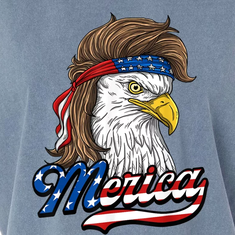 Merica Eagle Mullet 4th Of July American Flag Gift Garment-Dyed Women's Muscle Tee