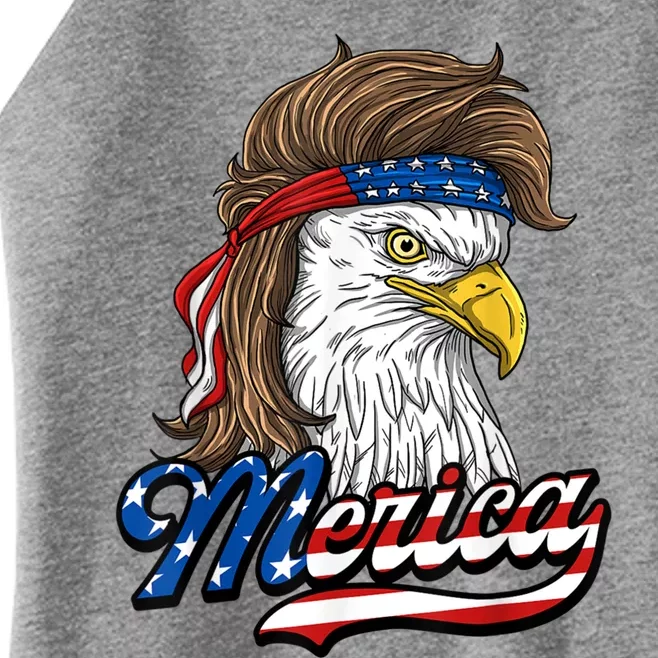 Merica Eagle Mullet 4th Of July American Flag Gift Women’s Perfect Tri Rocker Tank