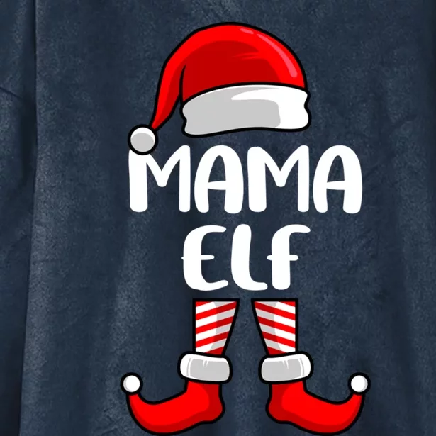 Mom Elf Mother Christmas Elf Gift Hooded Wearable Blanket