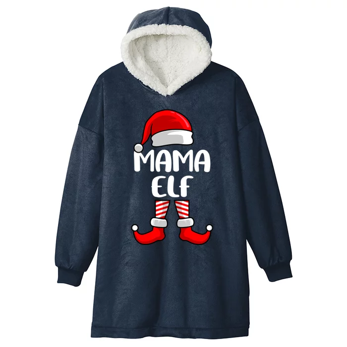 Mom Elf Mother Christmas Elf Gift Hooded Wearable Blanket