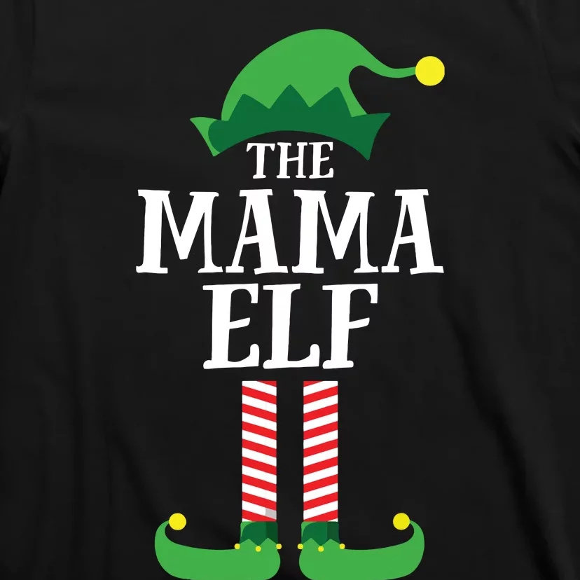 Mama Elf Matching Family Group Christmas Party Mom Elf T-Shirt