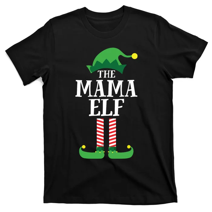 Mama Elf Matching Family Group Christmas Party Mom Elf T-Shirt