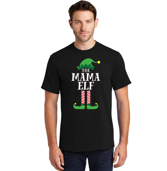 Mama Elf Matching Family Group Christmas Party Mom Elf Tall T-Shirt