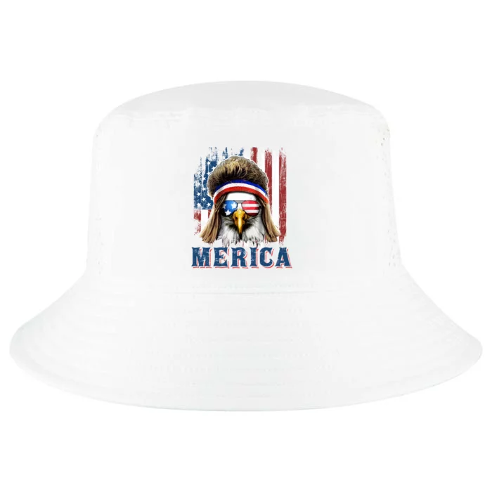 Merica Eagle Mullet Shirt 4th Of July American Flag Cool Comfort Performance Bucket Hat